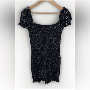 Reformation Size M Minnie Dress Bodycon Mini Black & White Polka Dot Print